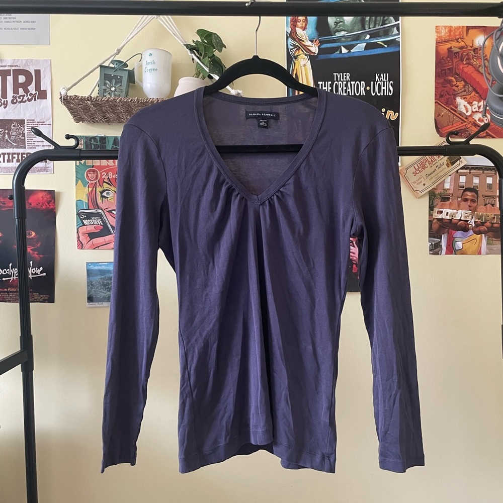 Banana Republic Purple Ruched Blouse